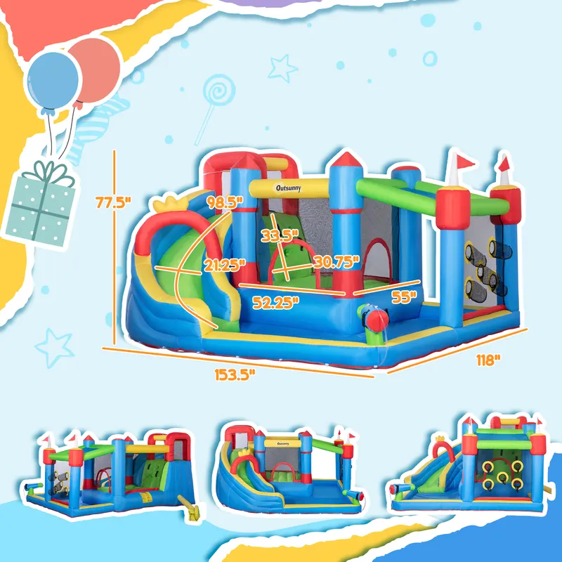 6-in-1 Inflatable Water Slide with Splash Pool — photo 5