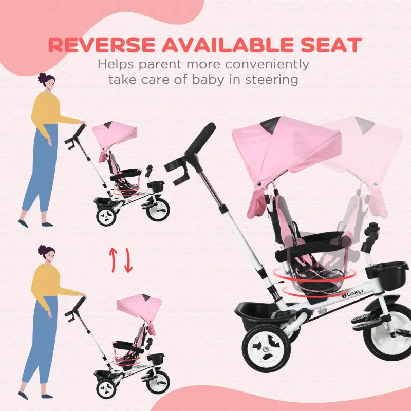 6 in 1 Toddler Tricycle with Parent Push Handle — photo 3