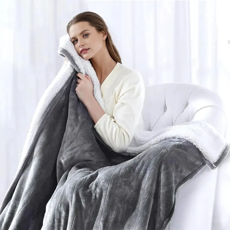 Electric Heated King Size Fleece Heated Blanket with Dual — photo 4