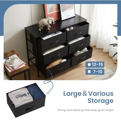 Dresser for Bedroom 6 Drawers Wide Fabric Storage Units Chest — photo 3