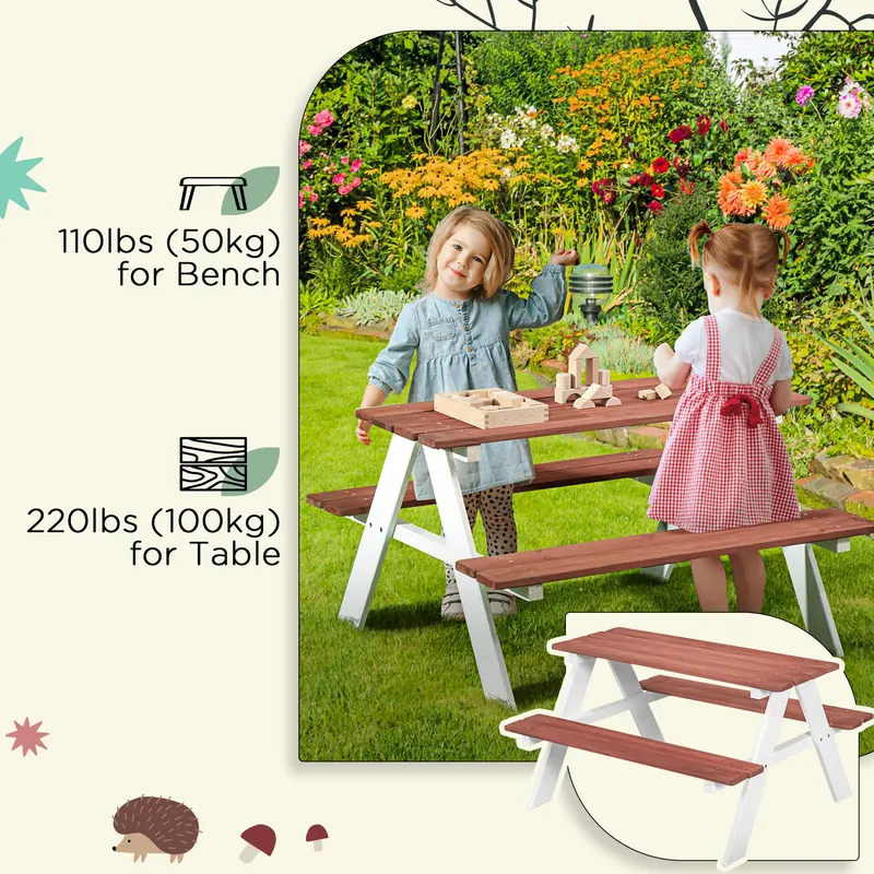 Kids Picnic Table Set β Wooden Table & Bench Set β photo 3
