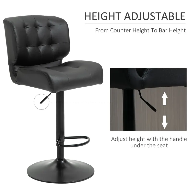 Bar Height Bar Stools Set of 2 with Adjustable Seat β photo 3