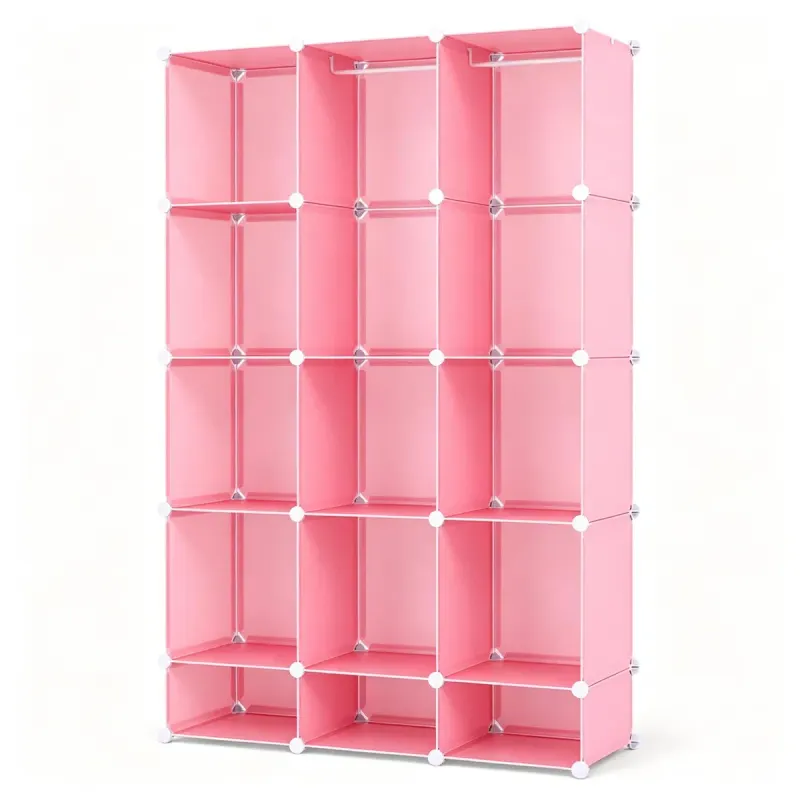 3-Cube Pink Modular Kids Closet — photo 5