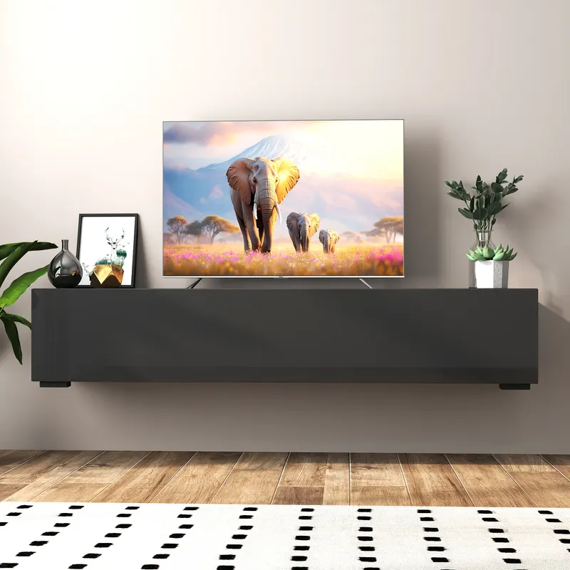 Modern Entertainment Center with Storage Media Console β photo 5
