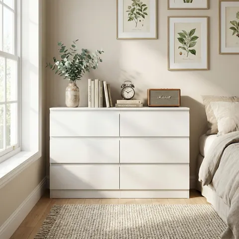 6 Drawer White Dresser β Modern Dresser for Bedroom