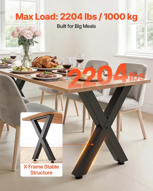 Table Legs — 29.5" H X 23.6" W Steel Furniture Legs — photo 3