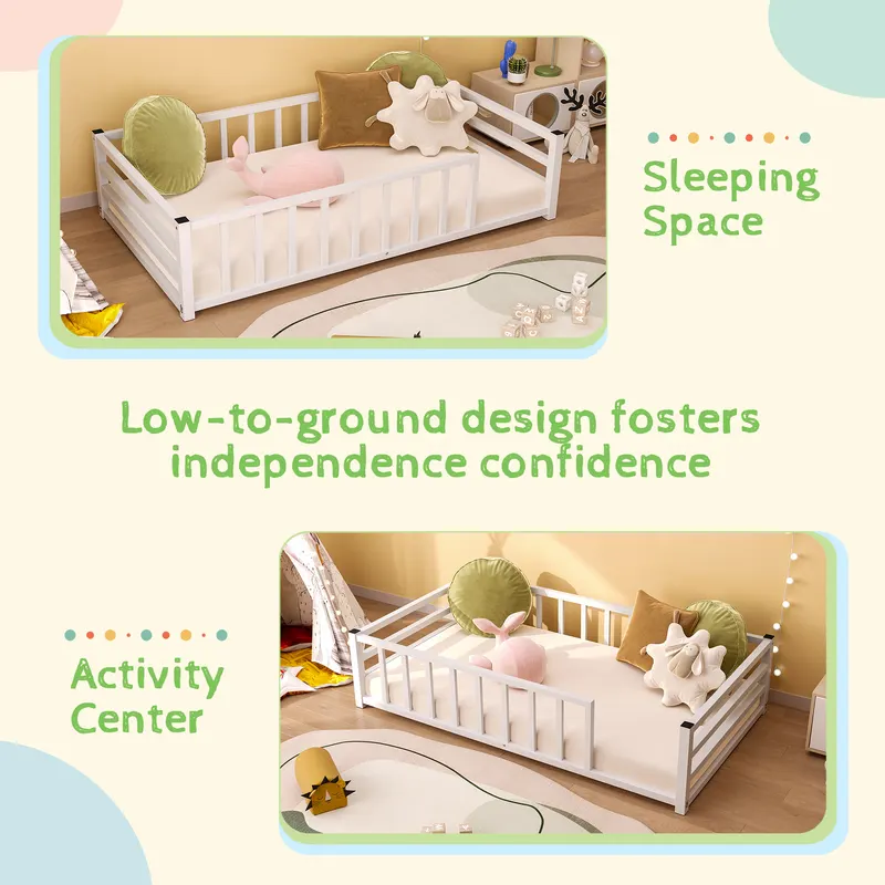 Twin Size Floor Bed β Low Profile Metal Platform with Heavy Duty β photo 5