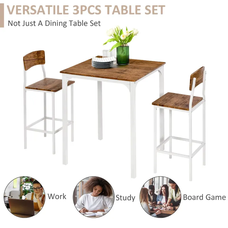 3 Piece Industrial Counter Height Dining Table Set β photo 4