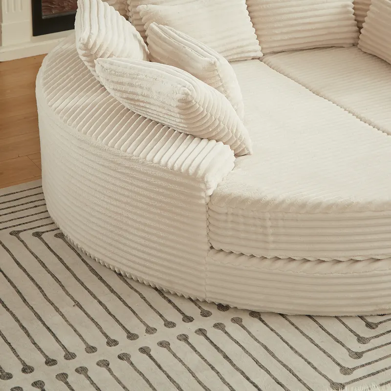 78.5-inch Corduroy Round Oversized Recliner β photo 3