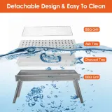 Foldable Charcoal BBQ Grill Stainless Steel Grill Net Easy Setup — photo 6