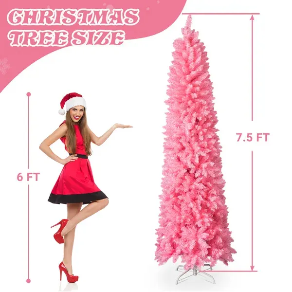 7.5 FT Hinged Christmas Tree β Artificial Pencil Christmas Tree β photo 3