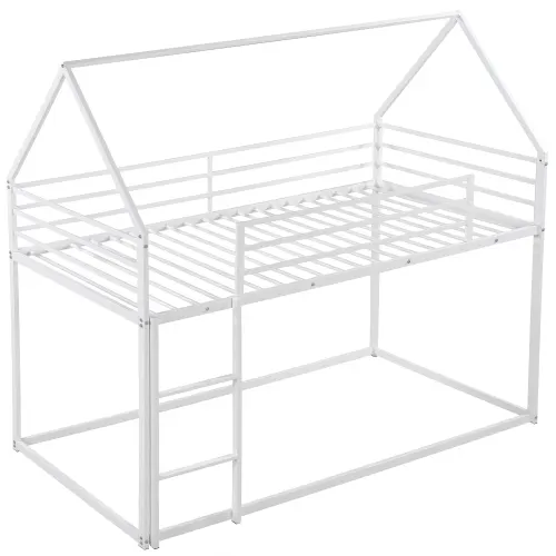 Twin Over Twin House Bunk Bed with Built-in Ladder β photo 8