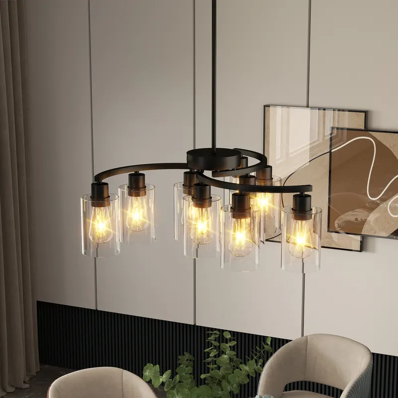 9-Light Black Modern Chandeliers for Dining Room β photo 2