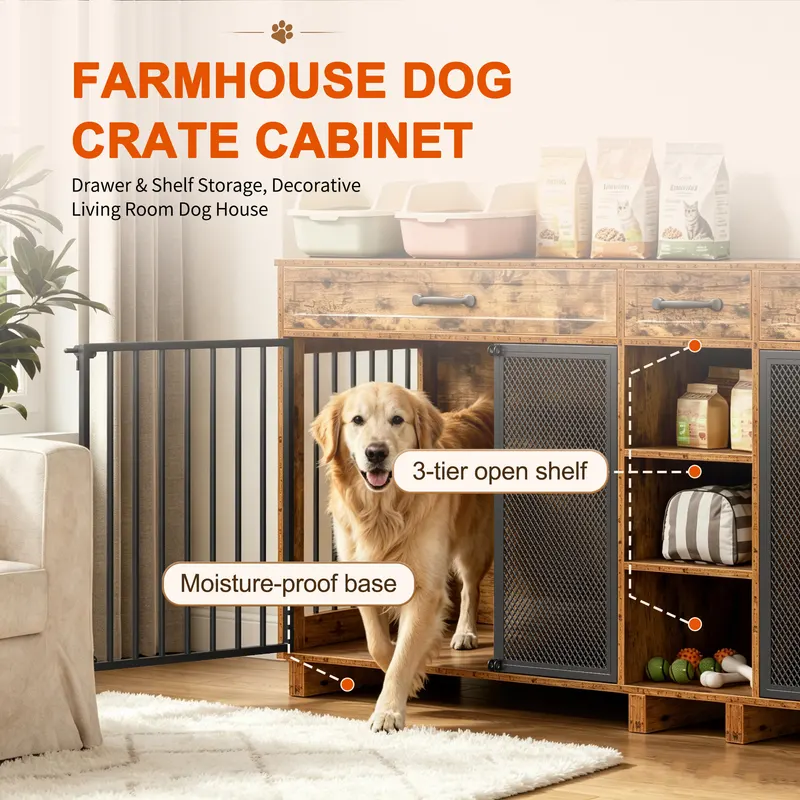 Large Wooden Dog Crate Furniture — photo 5