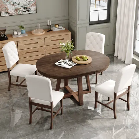 TREXM 5-Piece Retro Functional Dining Set