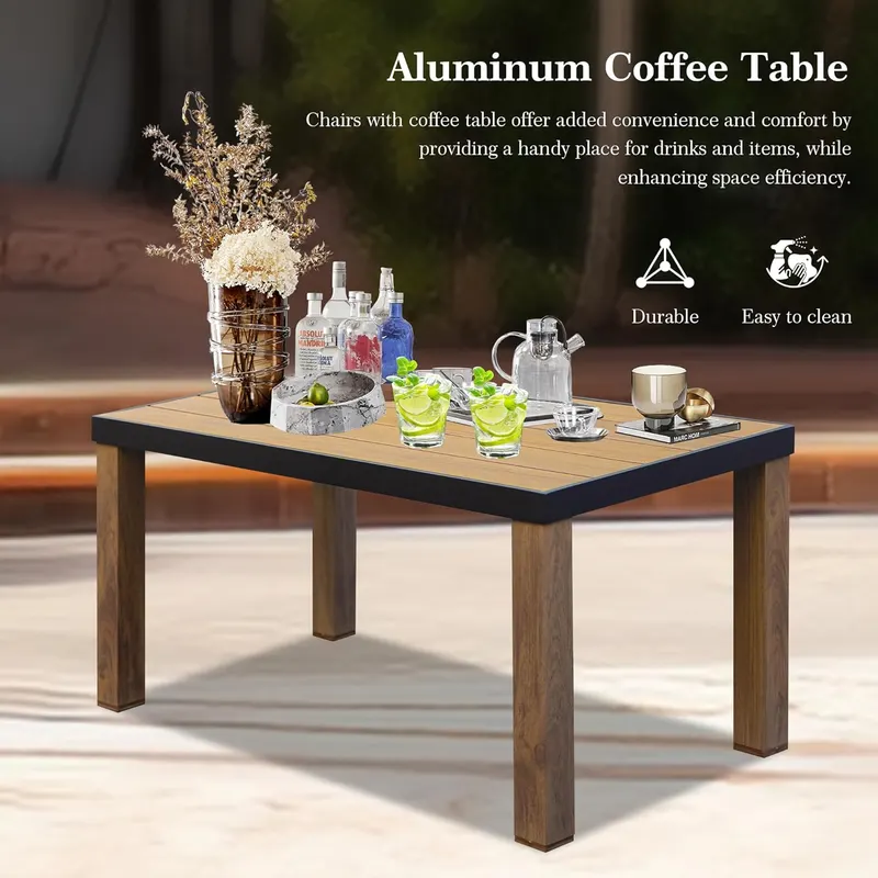 Aluminum Patio Furniture Set — 4-Piece Modern Conversation Set — photo 4