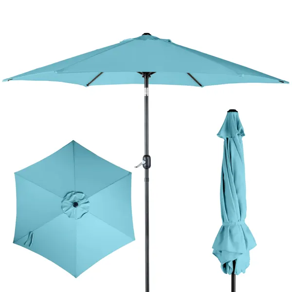9ft Patio Umbrella — Outdoor Market Umbrella with Push Button