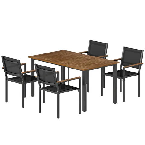 Outdoor Dining Set for 4 β Patio Table and Chairs Set with 59"