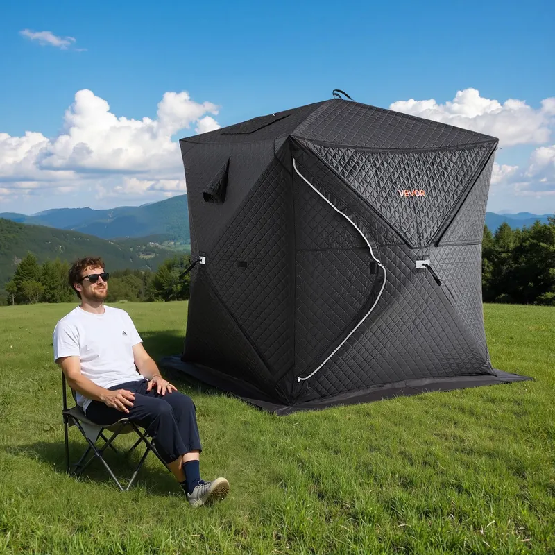 Outdoor Steam Dry Sauna Tent for 4 Person with Velcro