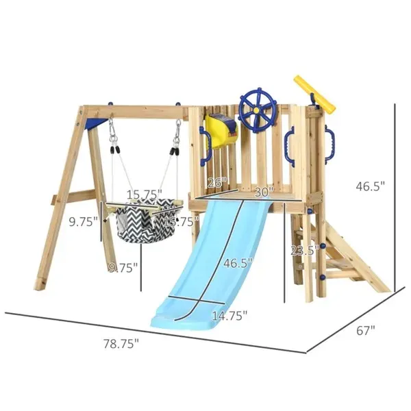Wooden Swing Set Toddler Slide β photo 5