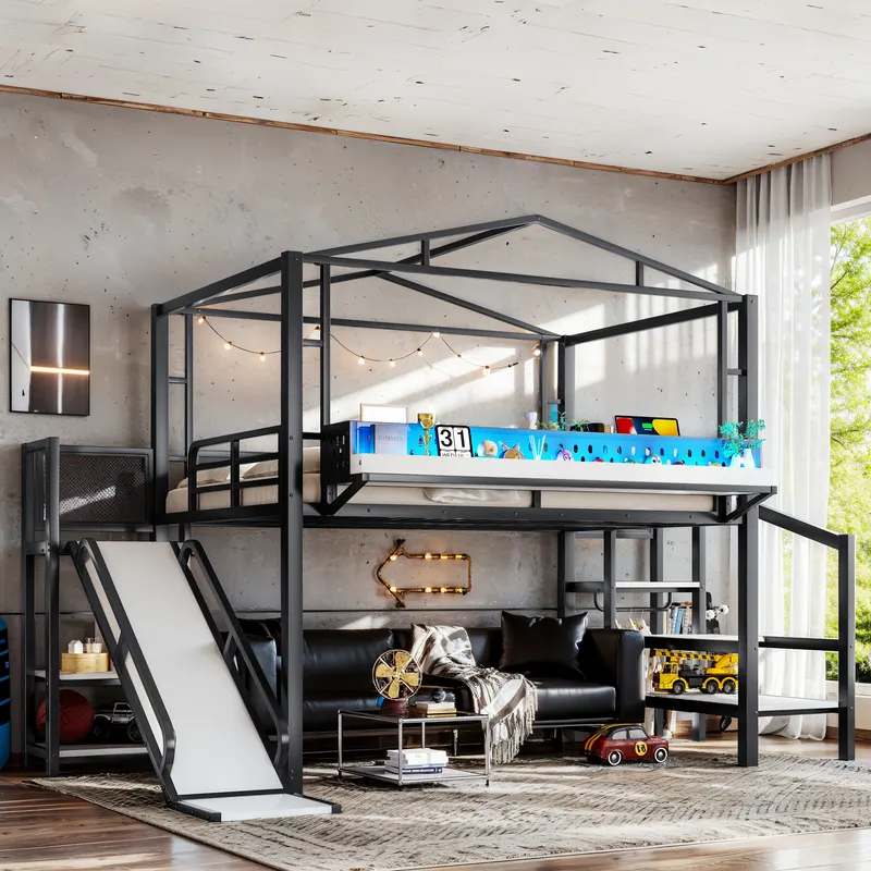 Full Size Loft Bed with Storage Stairs — photo 3