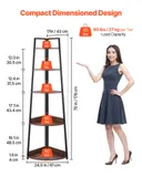 5 Tier Corner Shelf — 70" Tall Corner Bookshelf with Metal Frame — photo 4