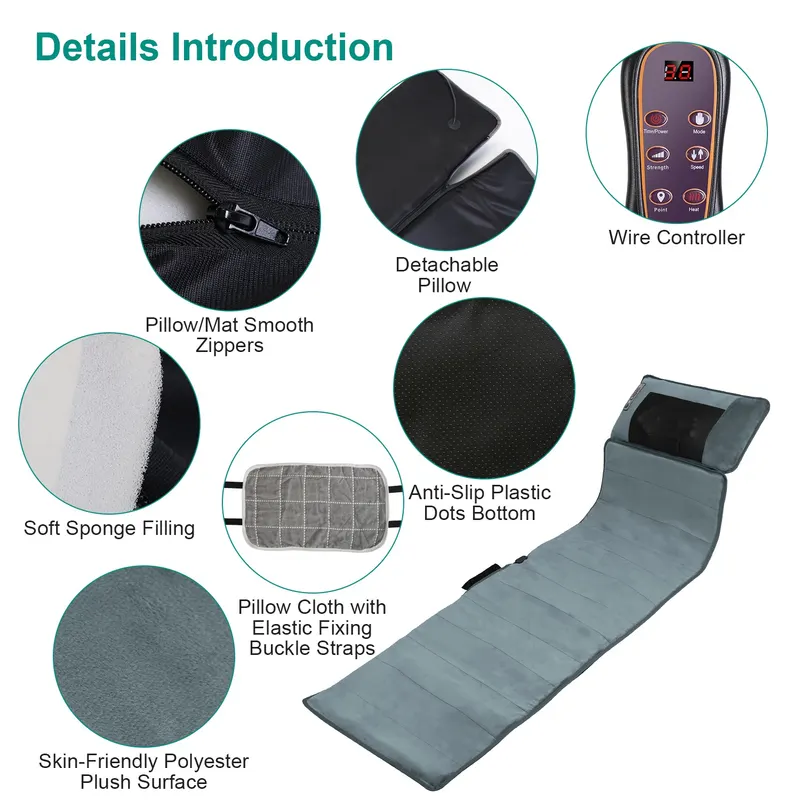 Advanced Type Full Body Electric Massage Mat with Heat Vibration — photo 5