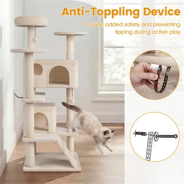 52" Tall Cat Tree Tower with Perches & Condos — photo 4