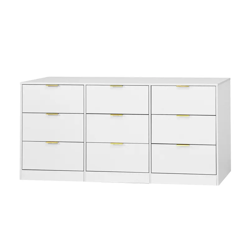 White 9 Drawer Dresser — 63 Large Deep Chest of Drawers — photo 5