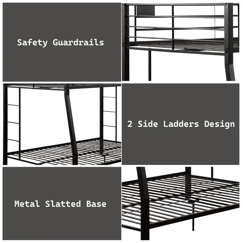 Limbra Sandy Black Finish Full XL Queen Bunk Bed — photo 2