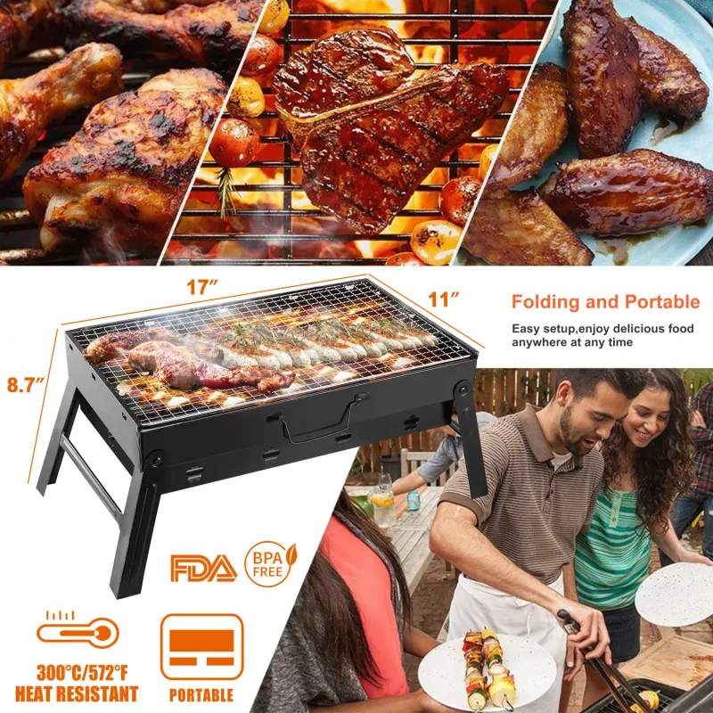 Portable BBQ Grill Foldable Charcoal Grill Lightweight Smoker β photo 6