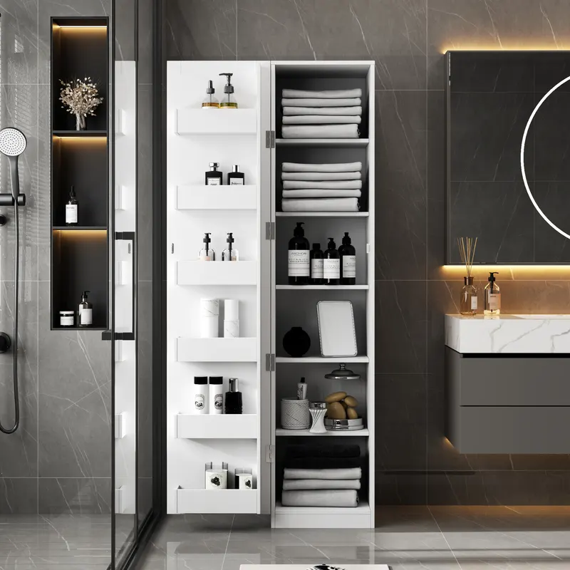 Kitchen Pantry Cabinet — White Freestanding Buffet Cupboards — photo 5
