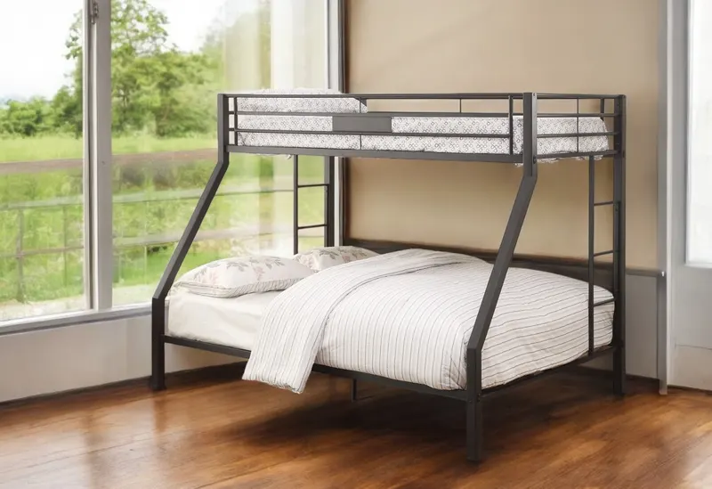 Limbra Sandy Black Finish Twin XL Queen Bunk Bed — photo 2
