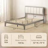 Full Bed Frame with Headboard Full Size Platform Bed Frame — photo 8