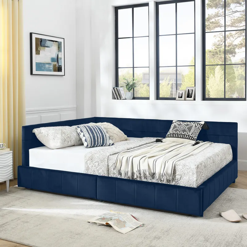 Queen Size Storage Upholstered Tufted Bed Frame — photo 3