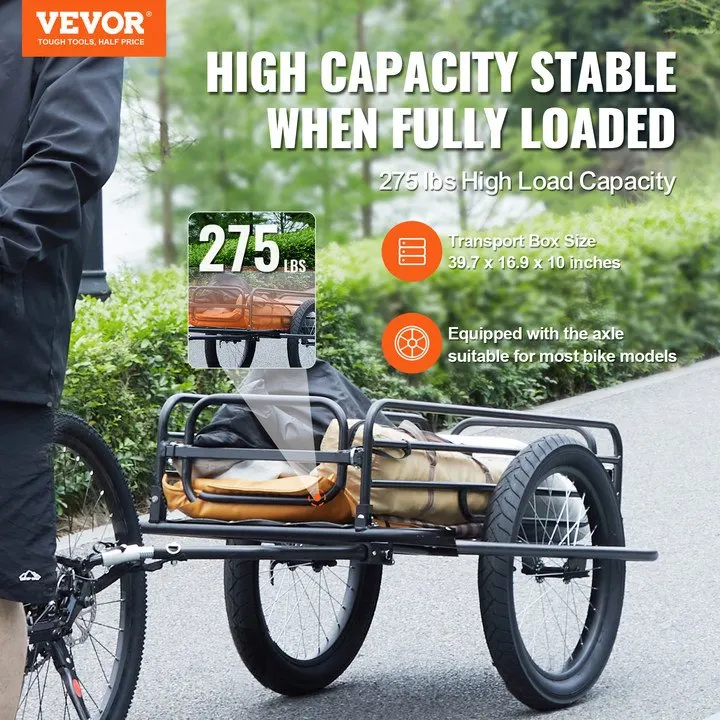 Bike Cargo Trailer — 275 Lbs Load Capacity — photo 4