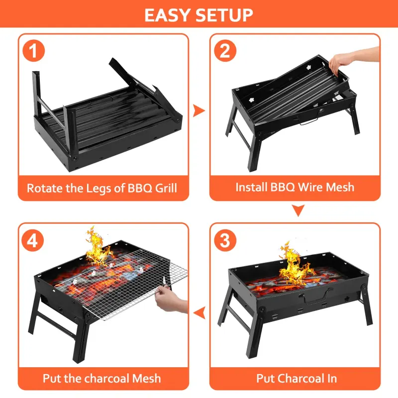 Portable BBQ Grill Foldable Charcoal Grill Lightweight Smoker β photo 8
