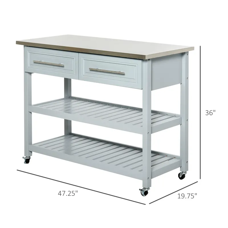 Kitchen Island with Stainless Steel Top — photo 4