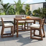 TREXM 5-Piece Rustic Patio Bar Set Patio Table and Chairs Set — photo 1