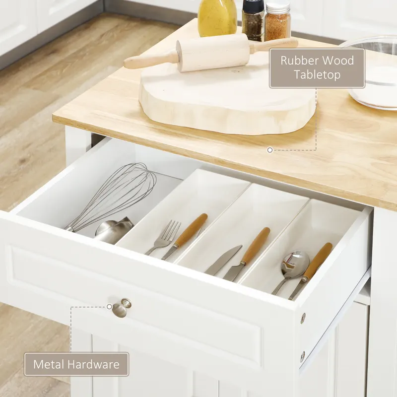 Rolling Kitchen Island Cart — Portable Serving Trolley Table — photo 5