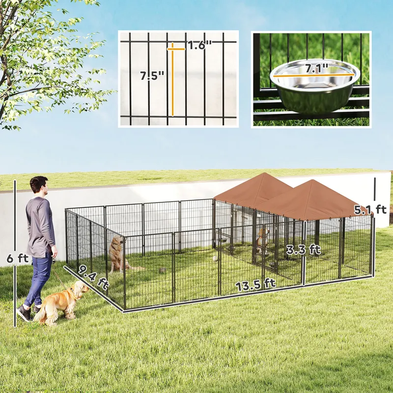 Large Outdoor Dog Kennel with 2 Rooms — photo 4