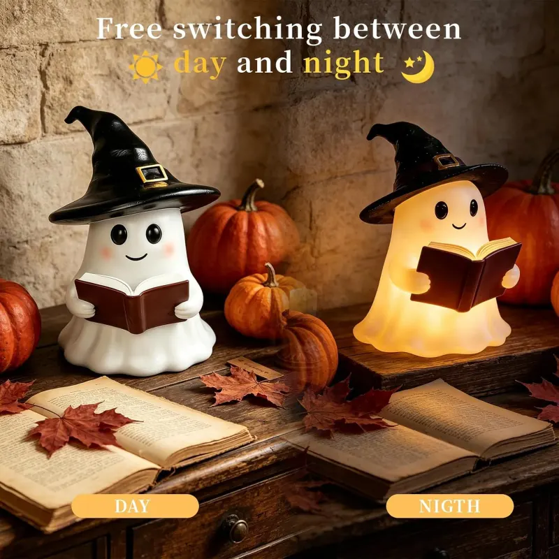 Halloween Ghost Reading Book Night Light — photo 4