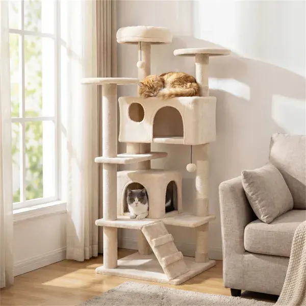 52" Tall Cat Tree Tower with Perches & Condos — photo 2