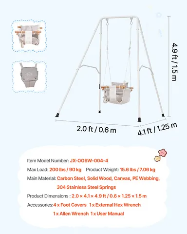 Toddler Swing and Jumper — 2 in 1 Swing Set and Bouncer