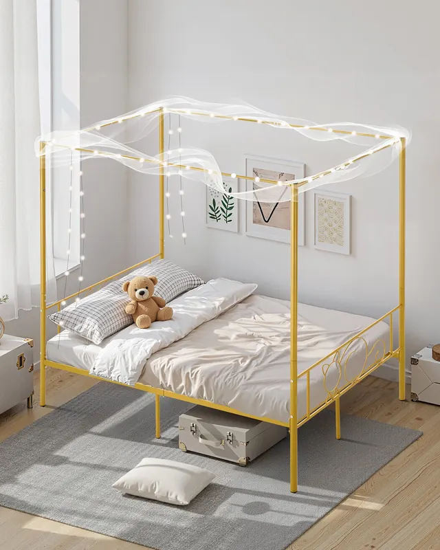 Full Size Canopy Bed Frame β Metal Canopy Bed with Minimalist
