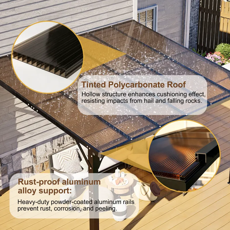 Hardtop Gazebo — Outdoor Patio Pergola with Tinted Polycarbonate — photo 2