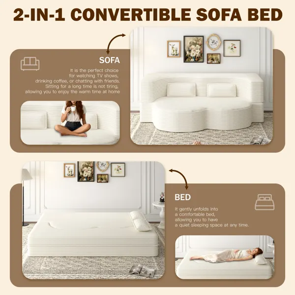 Modern Floor Sofa with 2 Pillows β photo 3