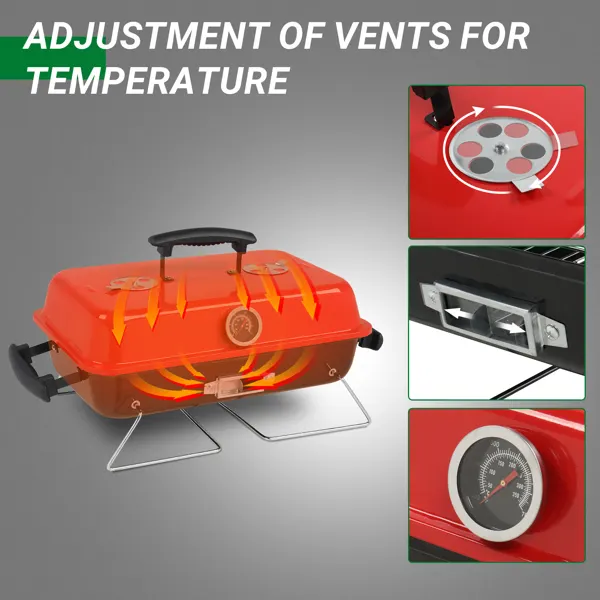 Portable Charcoal Grill β Tabletop Outdoor Barbecue Smoker β photo 5