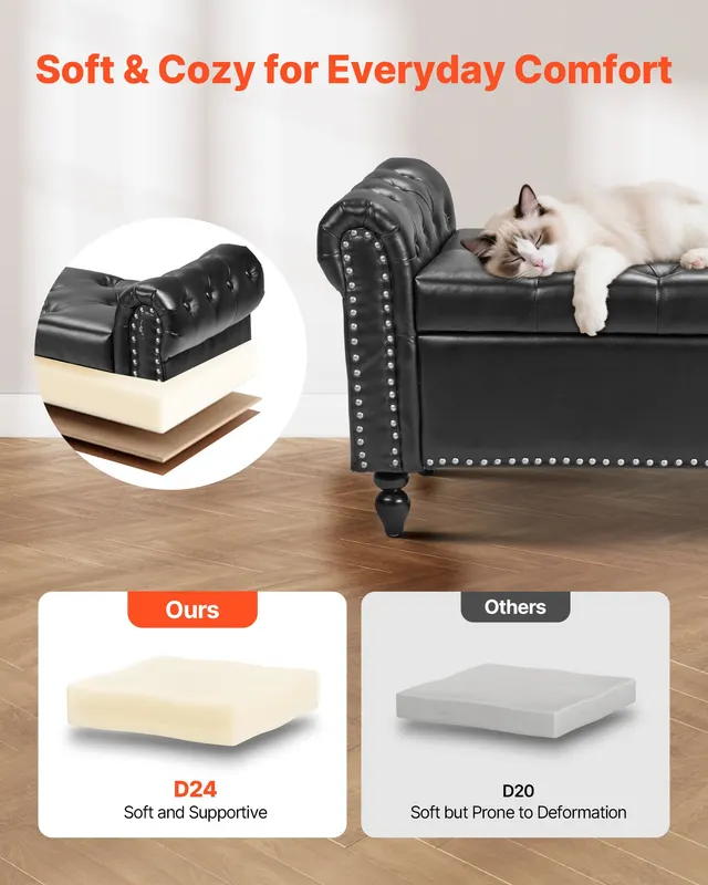 Button-tufted Storage Ottoman Bench — photo 2