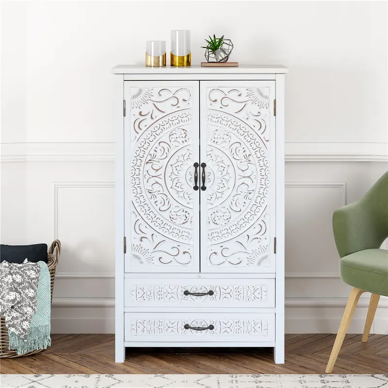 27 Accent Tall Tower White Storage Cabinet